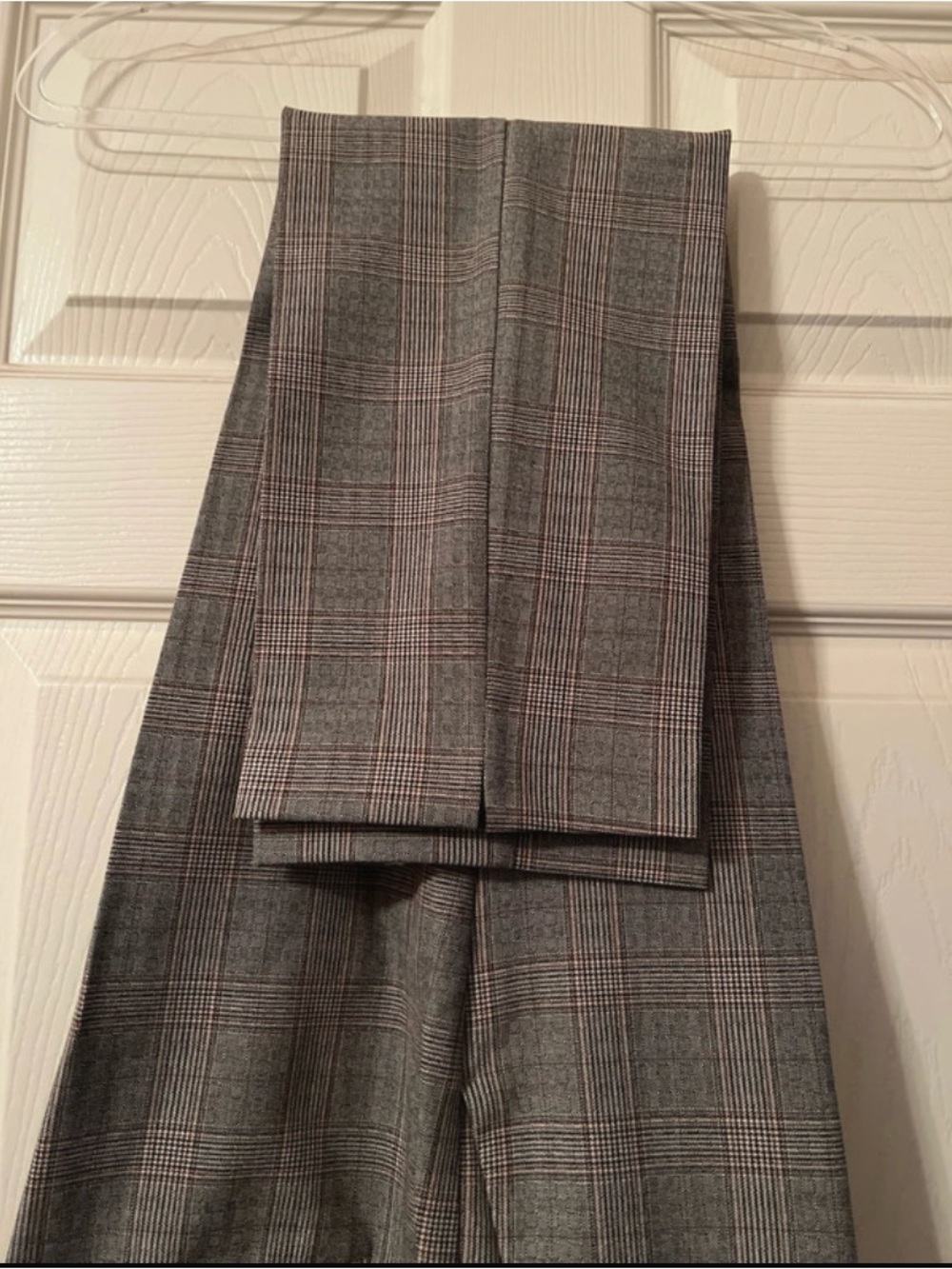 Zara Gray Plaid Dress Trousers with Subtle Brown Windowpane